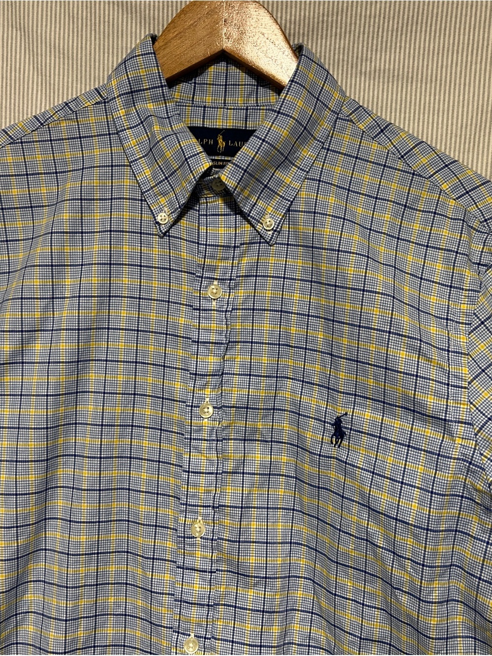 Ralph Lauren Men’s Blue & Yellow Plaid Button-Down Shirt